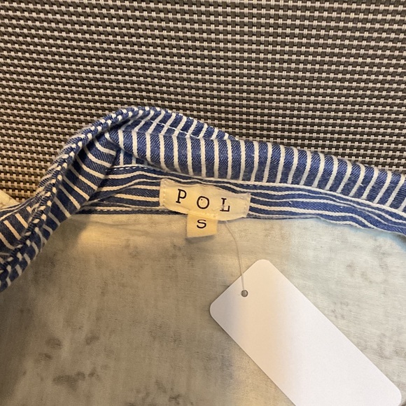 POL RARE Button down Blue Cream Oversize small - Picture 3 of 3